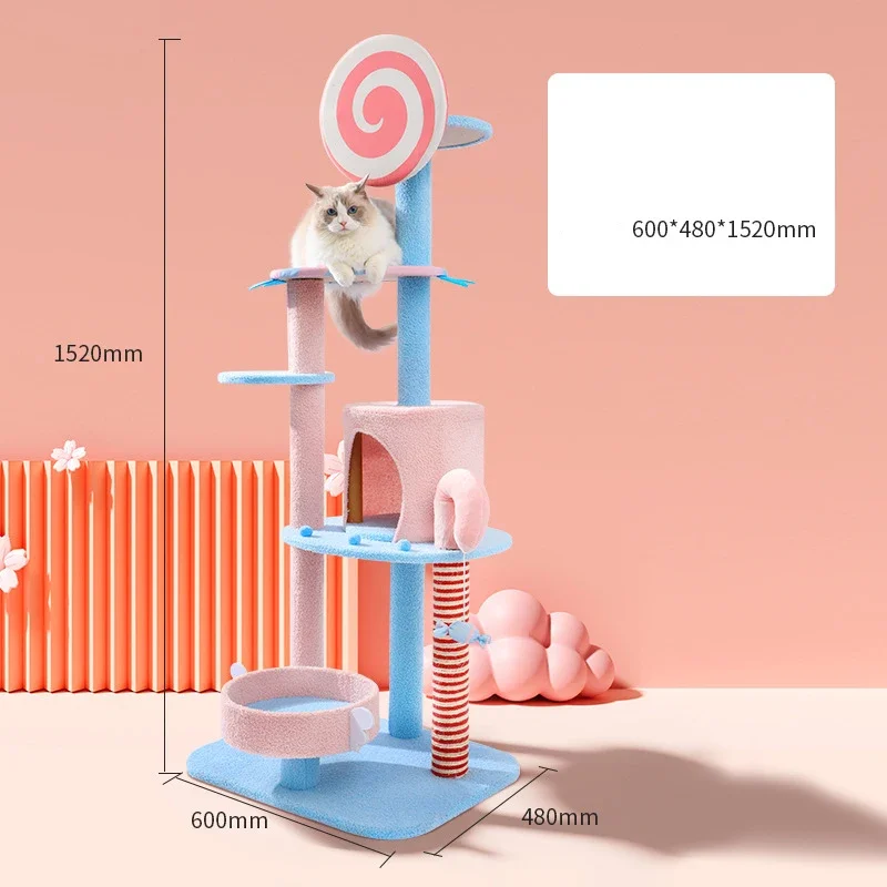 Manufacturer Wholesale pink Blue Cute Sisal Cat Scratcher Tree Lollipop Design - view 6