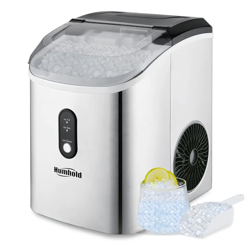 Auto Auto-limpeza Countertop Ice Maker, Pebble mastigável por dia, Crocante Pellet Ice Cubes Machine, 33lbs