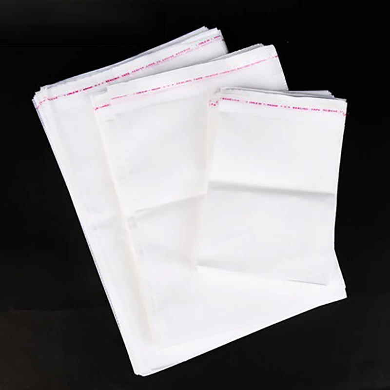 TETP 100Pcs White Self Adhesive Bags Home Clothing Scarf Packaging Storage Favors Wholesale Thicken Wholesale For Small Business