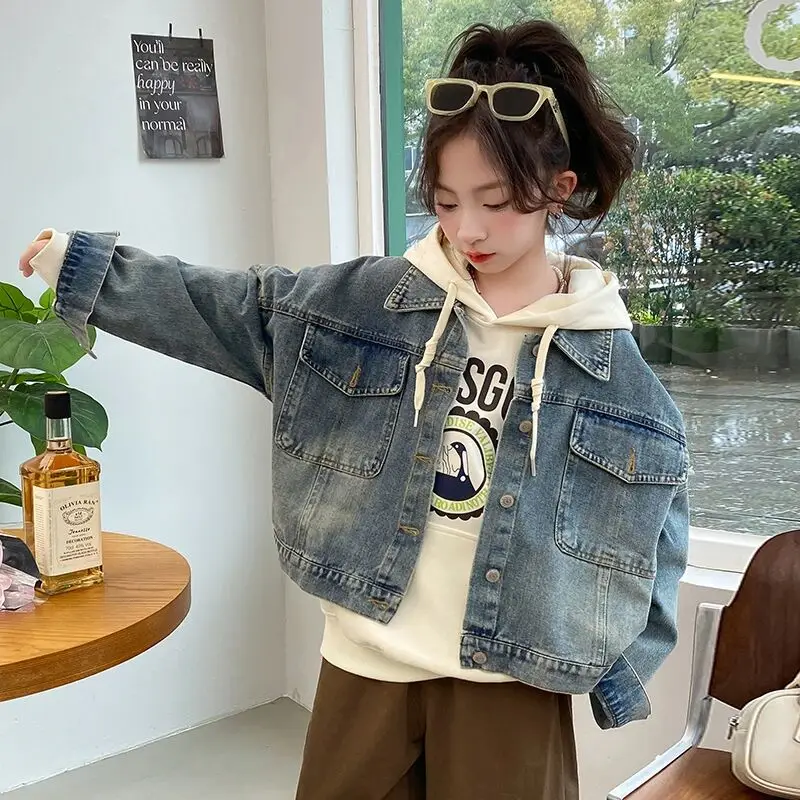 

Girl Denim Jacket Kids Clothes for Girl Kids Jackets for Girl Outwear Children Coat Children Top Roupa Infantil Menina Abrigos