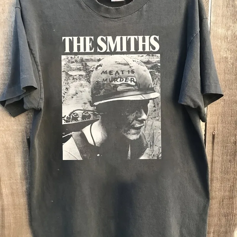 Camiseta con estampado de Smith Band's "Meat Is Murder", camiseta Retro, novedad de verano, camiseta de algodón Unisex