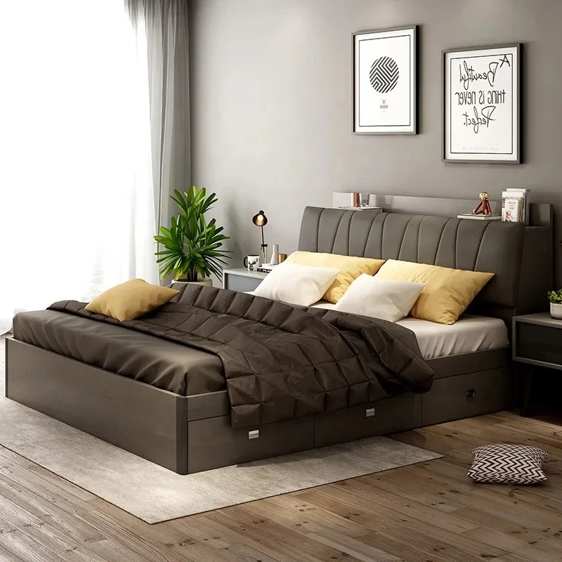 

-Modern Wooden Leather Home Living Room Bedroom Furniture Sets king Single Double Bunk Beds