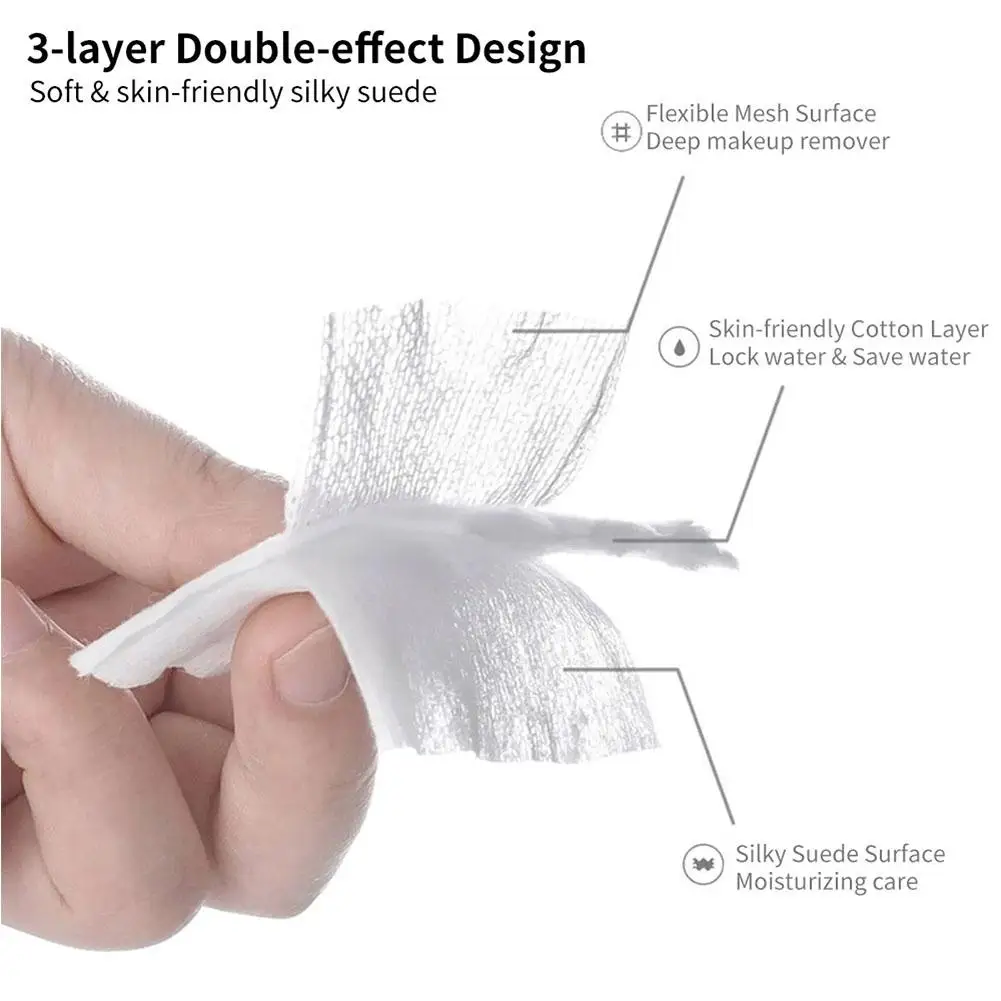 50/100/222 個多機能使い捨てメイクコットンワイプソフトリムーバーパッドフェイシャルメイクアップリムーバーコットンスキンケア