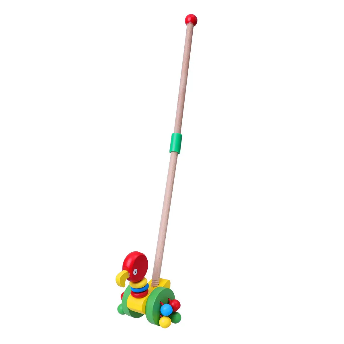 Baby Walker Cartoon Animal Wooden Push Cart Early Childhood Educational Color Recognition Learning Walking Helper