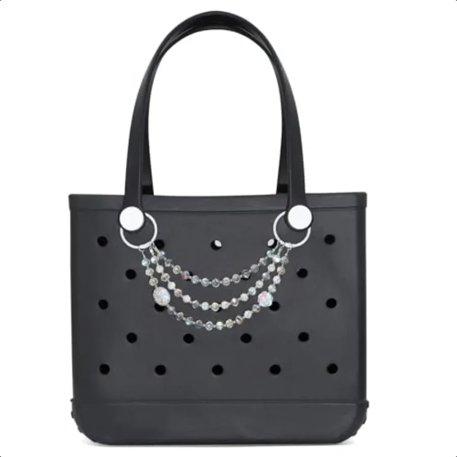 

3-уровневая цепочка для сумки Bogg, аксессуары для сумки Bogg, сверкающие бусины, украшение для сумки Bogg, очаровательная резиновая пляжная сумка, сумка-тоут Cros