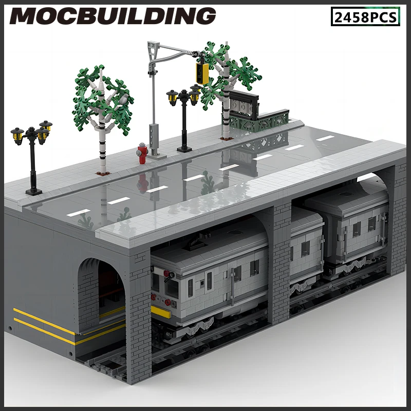 MOC Building Blocks Underground Metro Station Modular Model City Architecture Landscape DIY Bricks Assemble Toy Christmas Gift