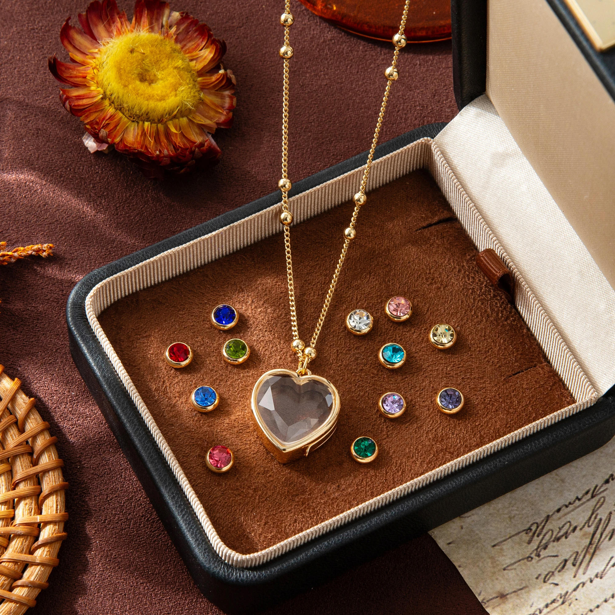 

18K gold-plated stainless steel heart-shaped pendant for DIY necklace making accessories - women's jewelry accessories