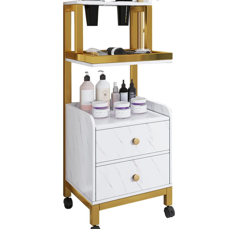 Utility Cart Salon Trolly Wheels Commercial Hair Stylist Salon Trolly Metal Cabinet Wagen Mit Rollen Beauty Furniture YN50ST