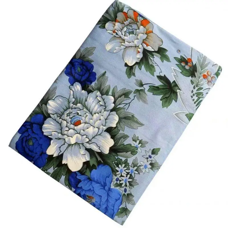 Classic Shanghai Style Large Peony Print Bed Sheet Single Piece All Seasons National Vintage Fabric Bedding Linen Cover