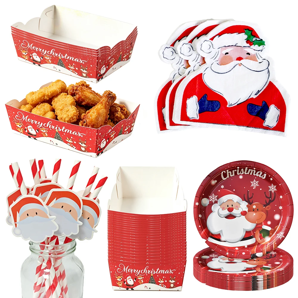 Xmas Food Snacks - Set di Stoviglie Usa e Getta