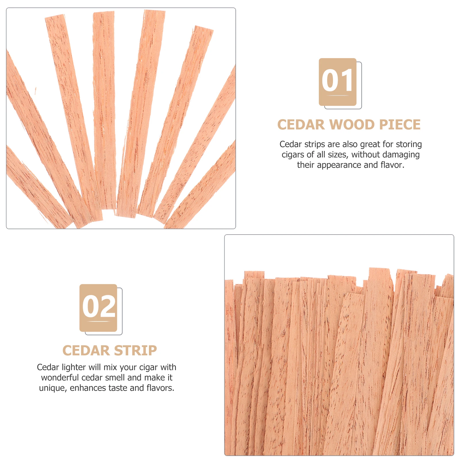 

70pcs Wood Chips Strips for Cigar Storage Cedar Chips Humidor Accessories Flavor Enhancer
