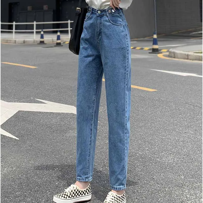 

Spring And Autumn Women's Casual Straight Trousers Korean Fashion Harem Jeans Women's Street Vintage Loose Wide Leg Trousers