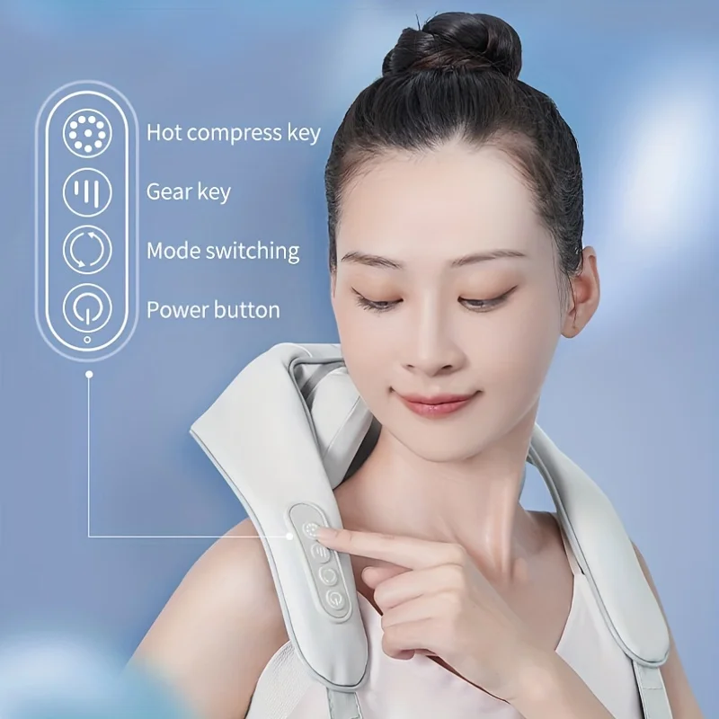 

1 PC Massage Shawl Full Body Relaxation Massager Electric Rechargeable Massage Pad 3D Heating Deep Tissue Kneading Massage