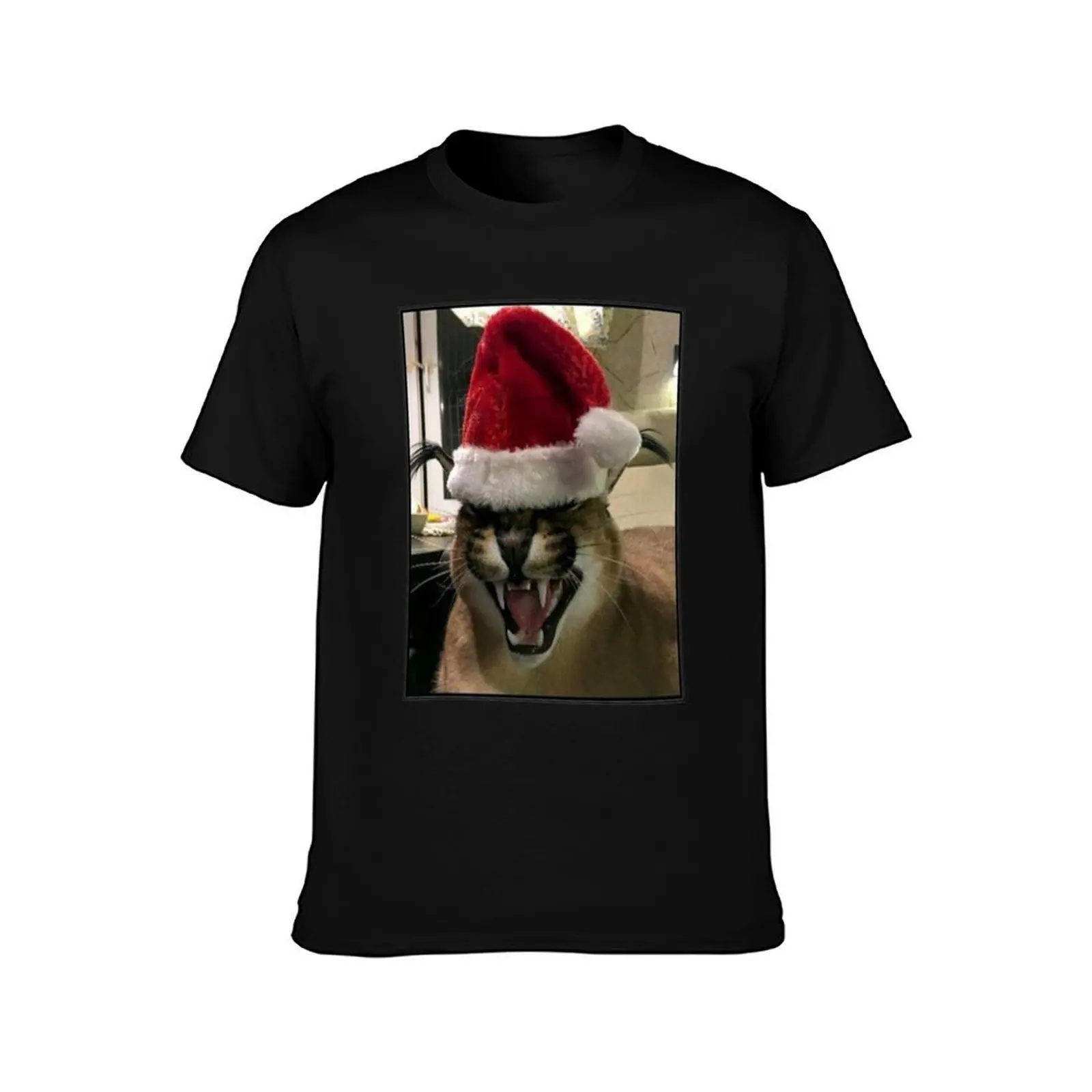 Big Floppa T-Shirt, Summer Casual Cotton Tee, Oversized Streetwear Tops, Vintage Graphic Print, Loose Fit Short Sleeve