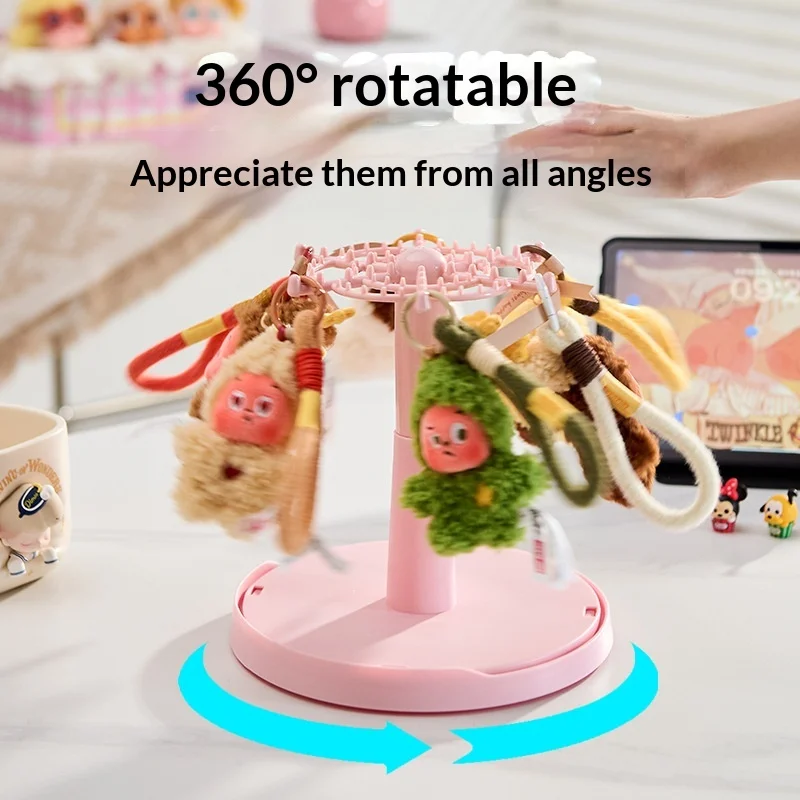 Rotating Transparent Dustproof Display Case Storage Rack for Collectible Figures Plush Toys Blind Box Desktop Wall Hanging