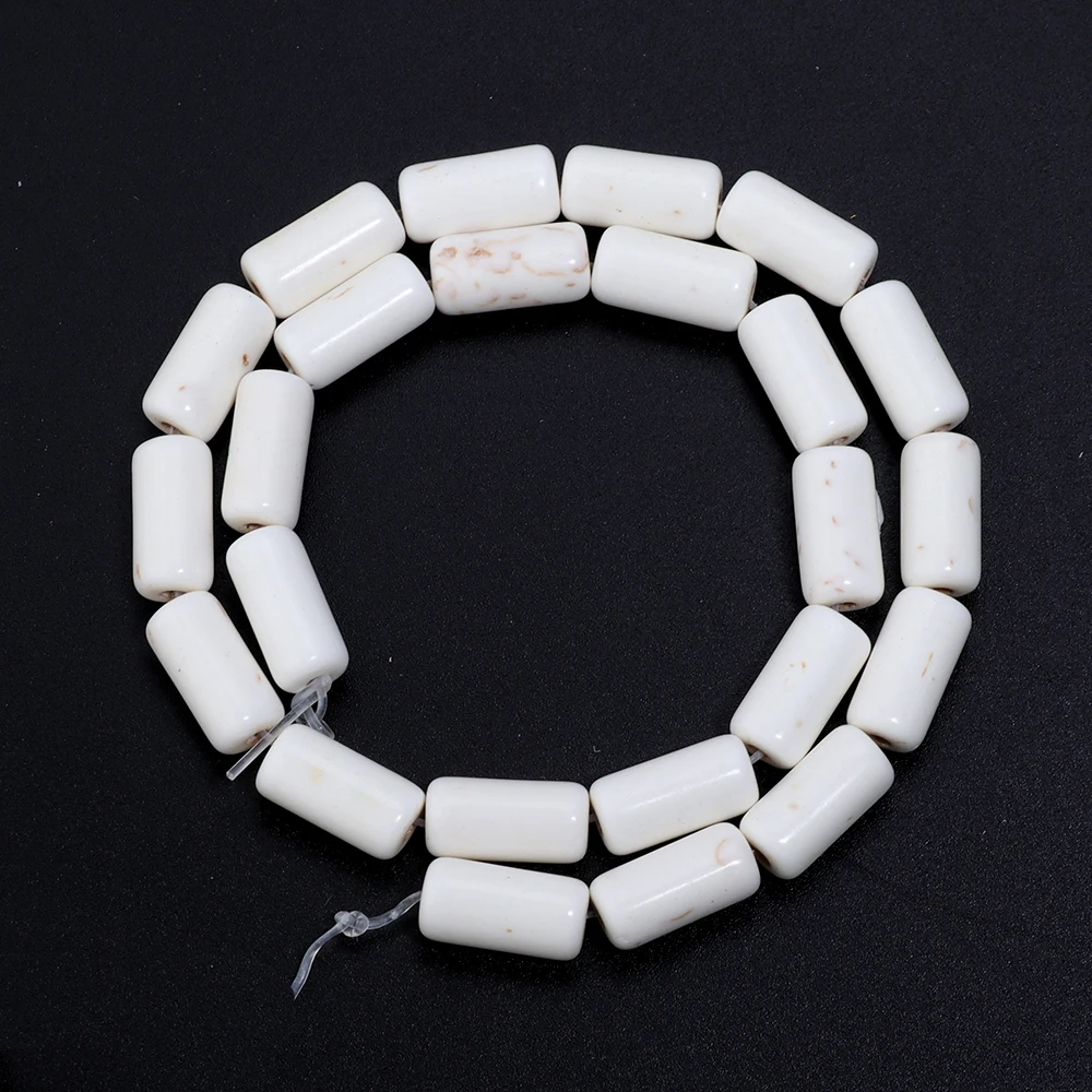 Natuurlijke Turkoois Stenen Kralen Blauw Wit Cilinder Buisvorm Losse Spacer Kralen Voor Sieraden Maken DIY Armbanden Accessoires
