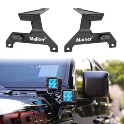 A-Pillar Windshield Hinge Lights Mounting Brackets Base For Jeep Wrangler JL/JLU & Gladiator JT 2018-2024 Car Accessories