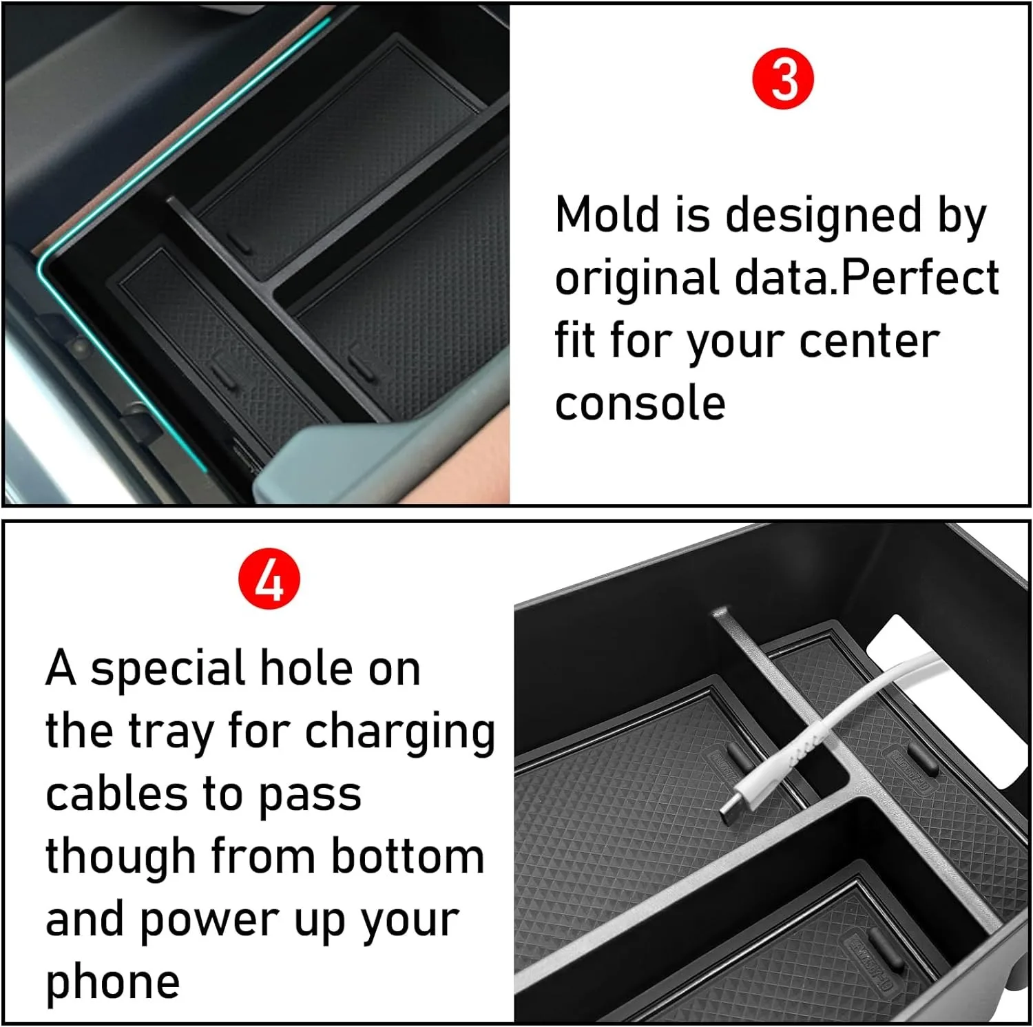 Organizador de consola central, bandeja de almacenamiento Compatible con BMW X5 G05/ X7 G07 2019-2024, X6 G06 2020-2024