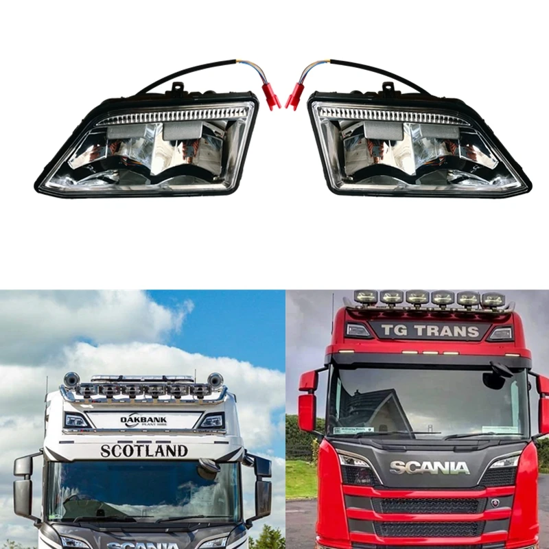 

1pc Big size TRUCK TOP LAMP FOR SCANIA L, P, G, R, S LED FRONT SPOT LAMP WITH reflectors LH 2535366 RH 2535367