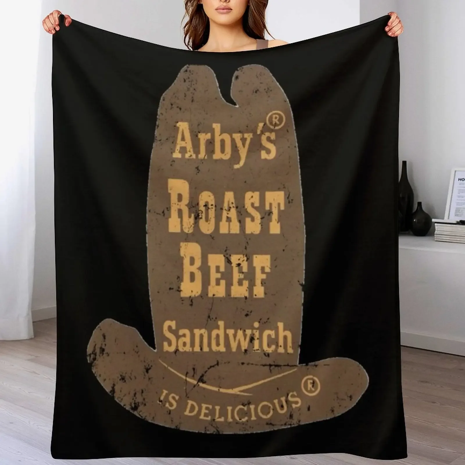 Arby's Roast Beef Shirt Throw Blanket for babies Retros Furrys Camping Blankets