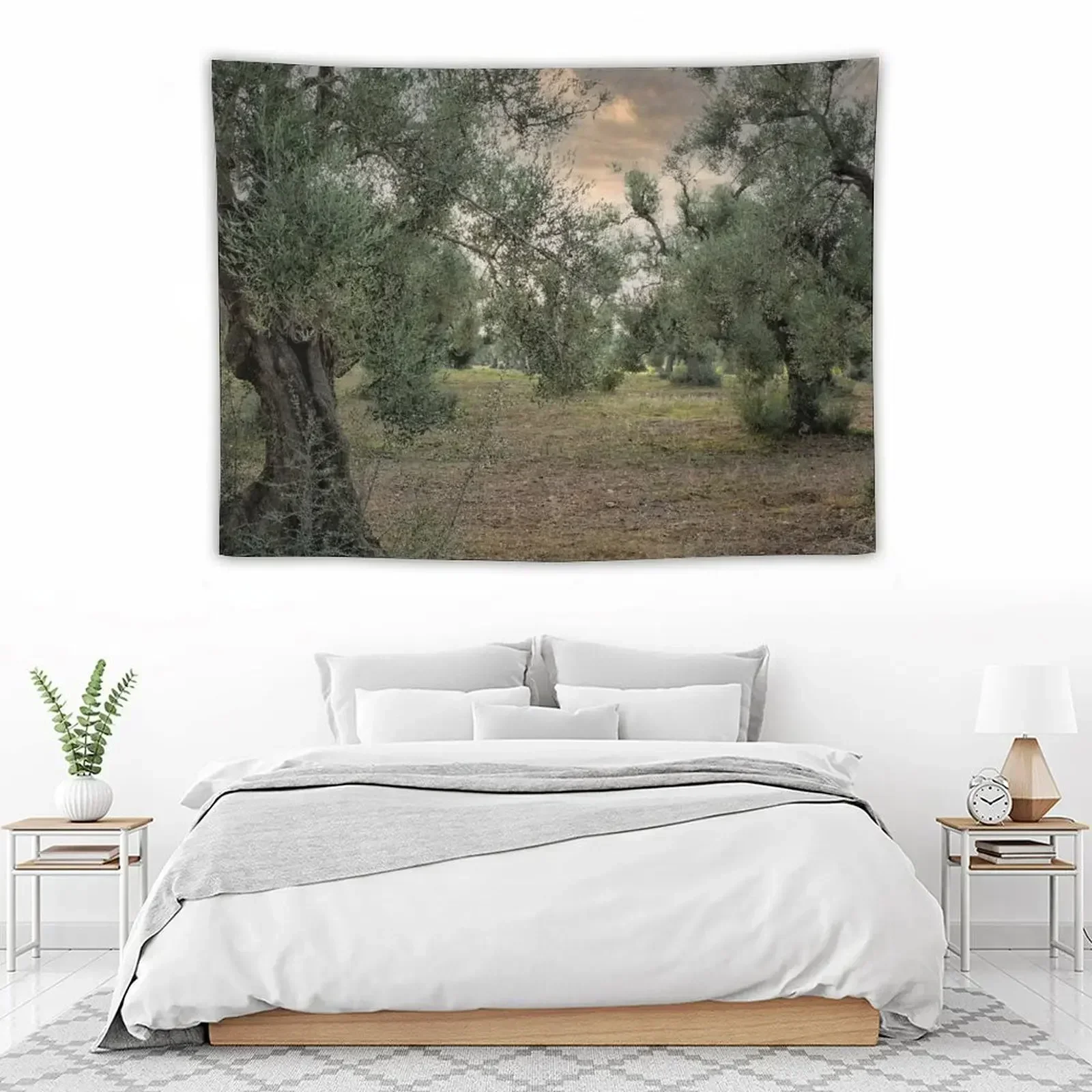 

Olive trees with sunset Tapestry Room Decoration Aesthetic Korean Room Decor Custom Art Mural Tapestry