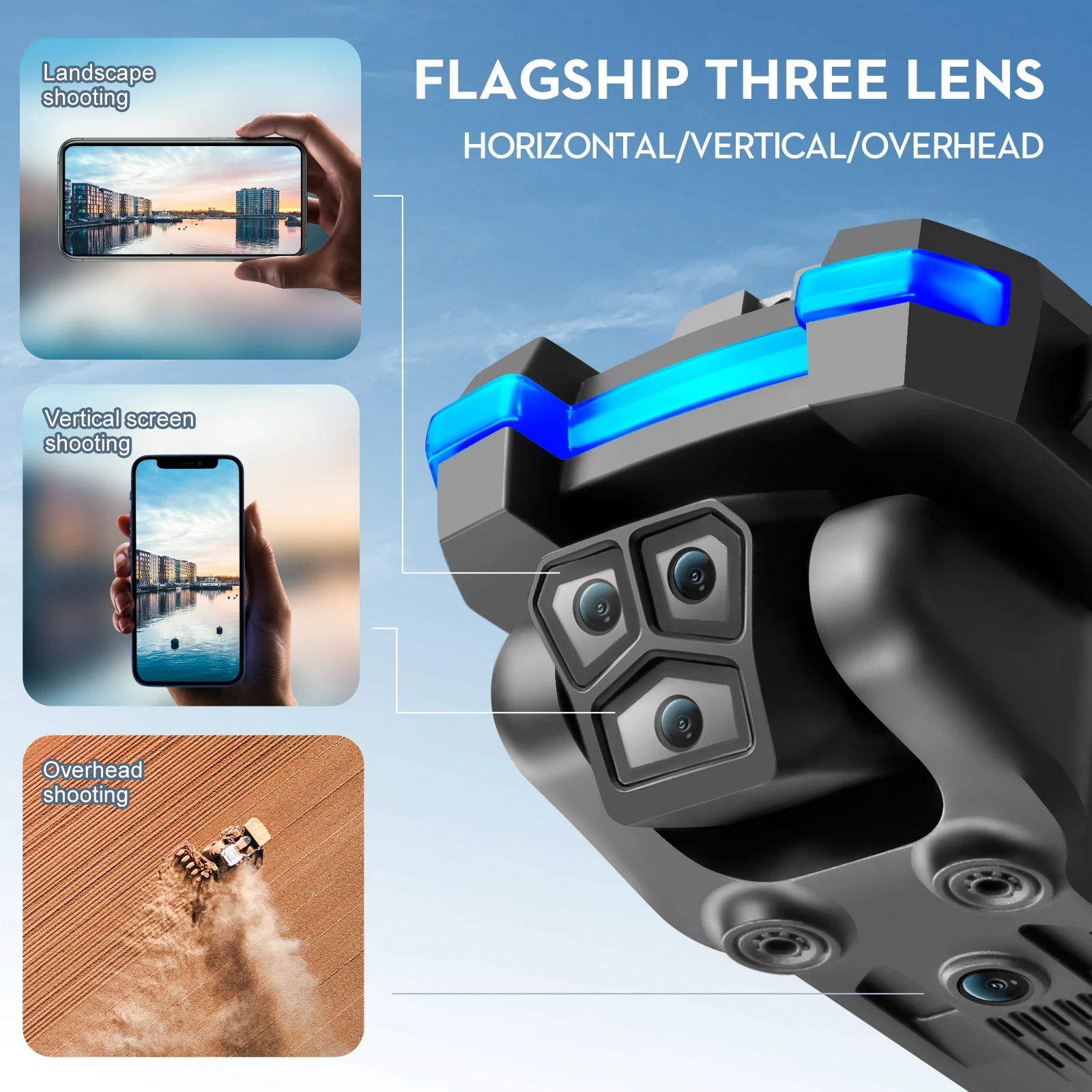 Original S8S Foldable Drone Triple Cameras Brushless Motor Obstacle Avoidance Optical Flow Positioning HD Shooting RC Quadcopter - view 6