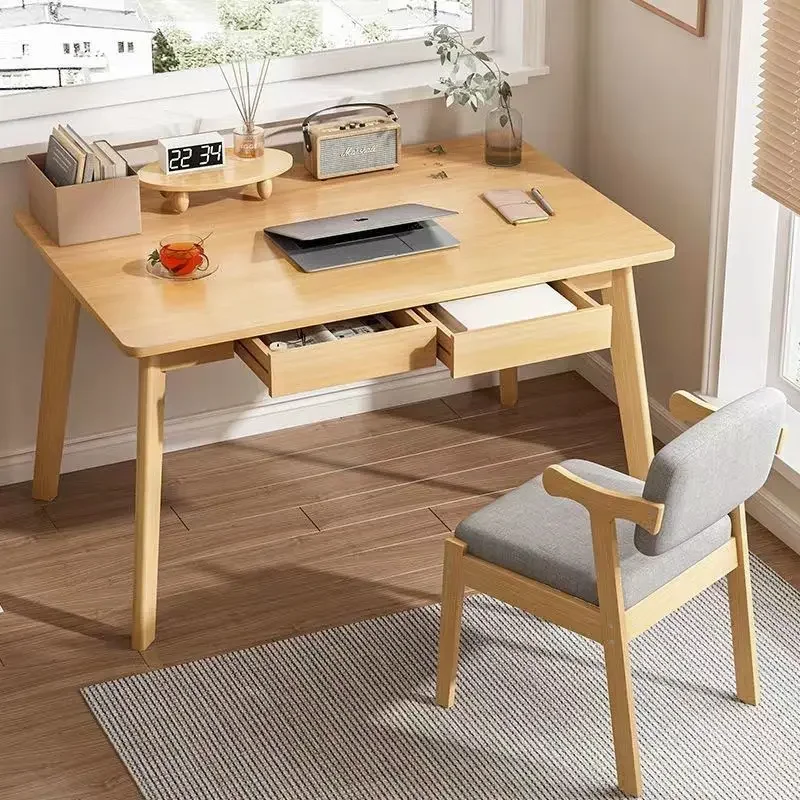 Desk Household Student Solid Wood Table Simple Modern Desktop Computer Desk Bedroom Computer Study Table Writing Table