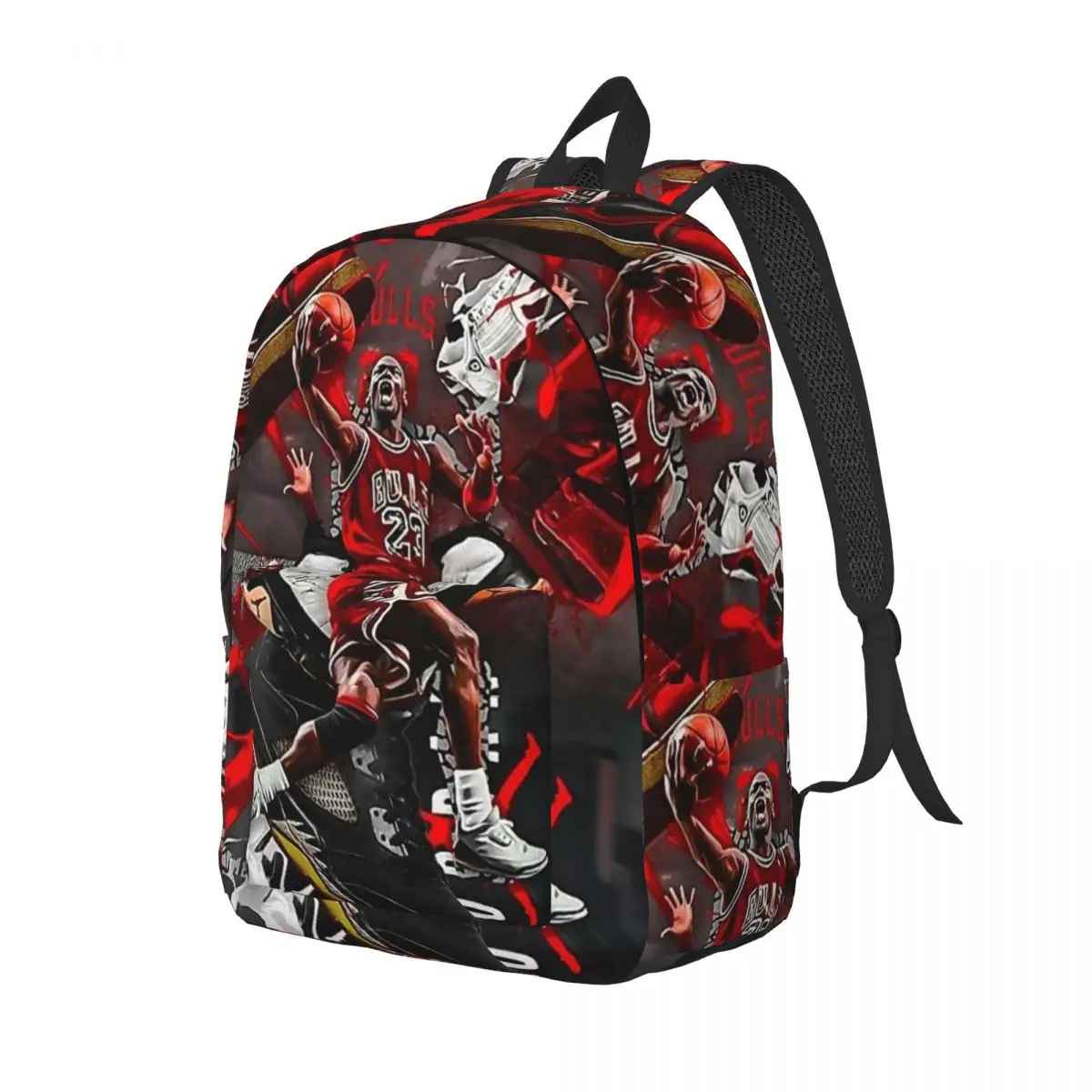 Jordan Basketball Art Backpack Student Schoolbag for Men Women Laptop Canvas Bags