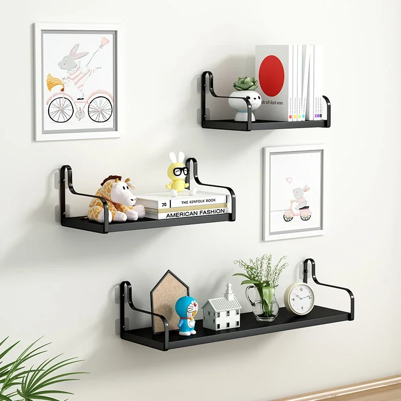 Punch-free Wall Rack Bathroom Storage Wall-mounted Dormitory Bedside Stick Wall Bookshelf Organizer Pegboard Home Decor Racks