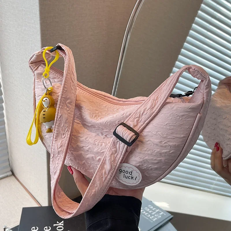 

Корейская версия: Милая универсальная нишевая холщовая маленькая сумка через плечо, модная женская сумка-мессенджер в форме пельменя