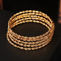 Copper Gold Plated Hand Bangle for Women Twisted Design Metal Cuff Bracelet Middle Eastern Trendy Bridal Jewelry Moroccan Bijoux