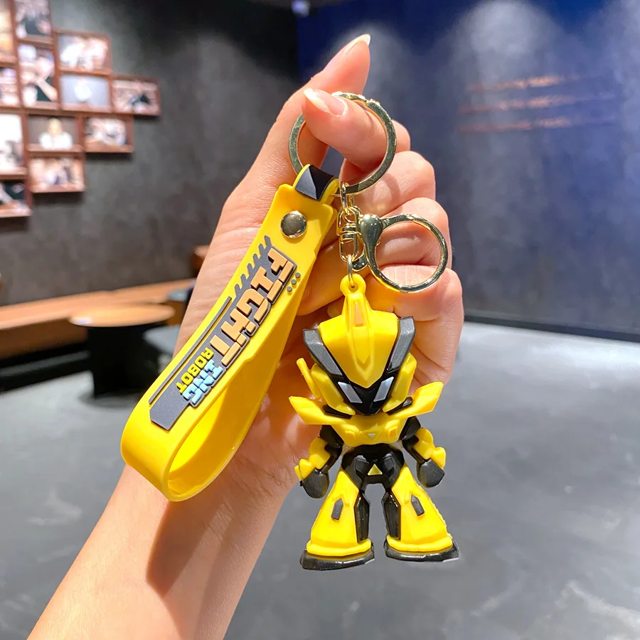 1/4pcs new cartoon cool Gundam keychain combat robot 3D soft plastic figurine mobile phone backpack pendant car decoration gift - view 4
