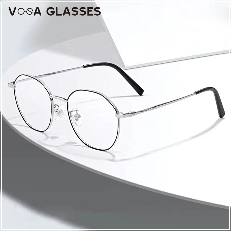 Metal Round Anti Blue Light Glasses Women Men Classic Square Eyeglasses Frames Transparent Computer Glasses Oculos Feminino