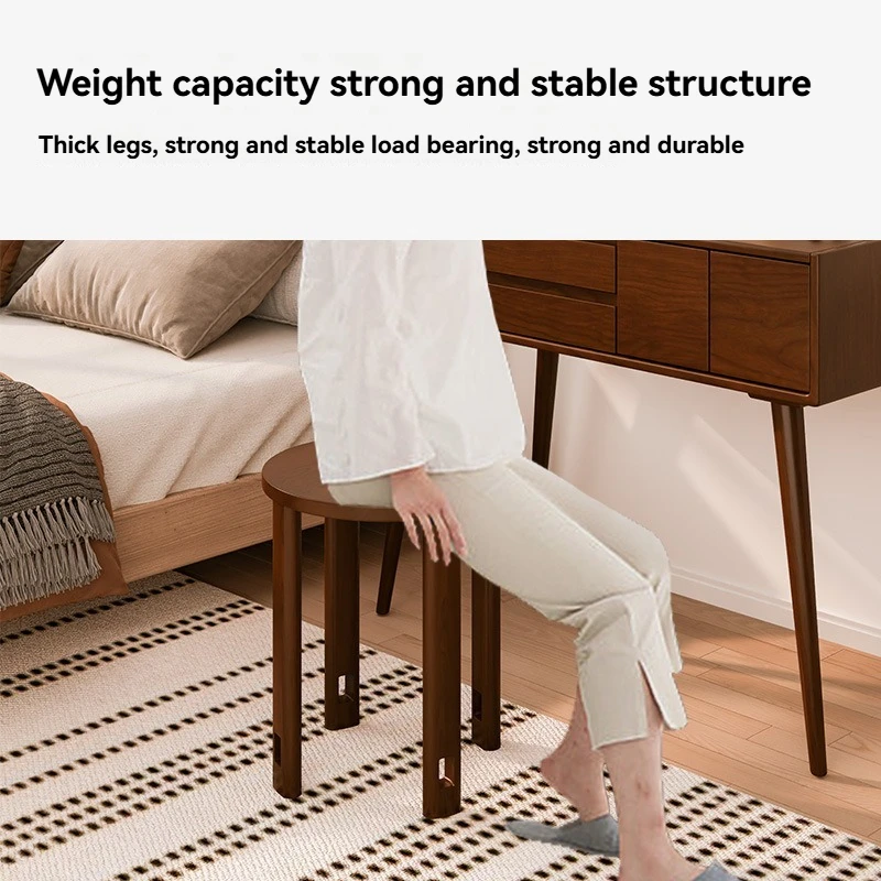 Taburete apilable, taburete moderno para mesa de comedor, taburete redondo de madera maciza con música apilable, mesa de té, uso doméstico
