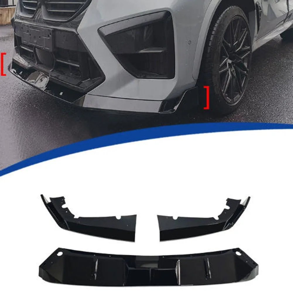 Car Front Lip Splitter 3 Stage For BMW X5M F95 2024-2025 Front Bumper Lip Spoiler Splitter Cover Trim Body Kit