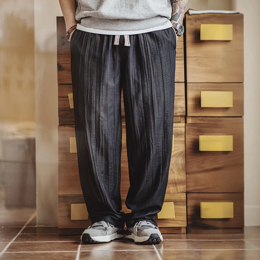 

Maden Casual Pants Men's Loose Fit Workwear Trousers American Casual Wave Fold y Loose Fit Spring Summer