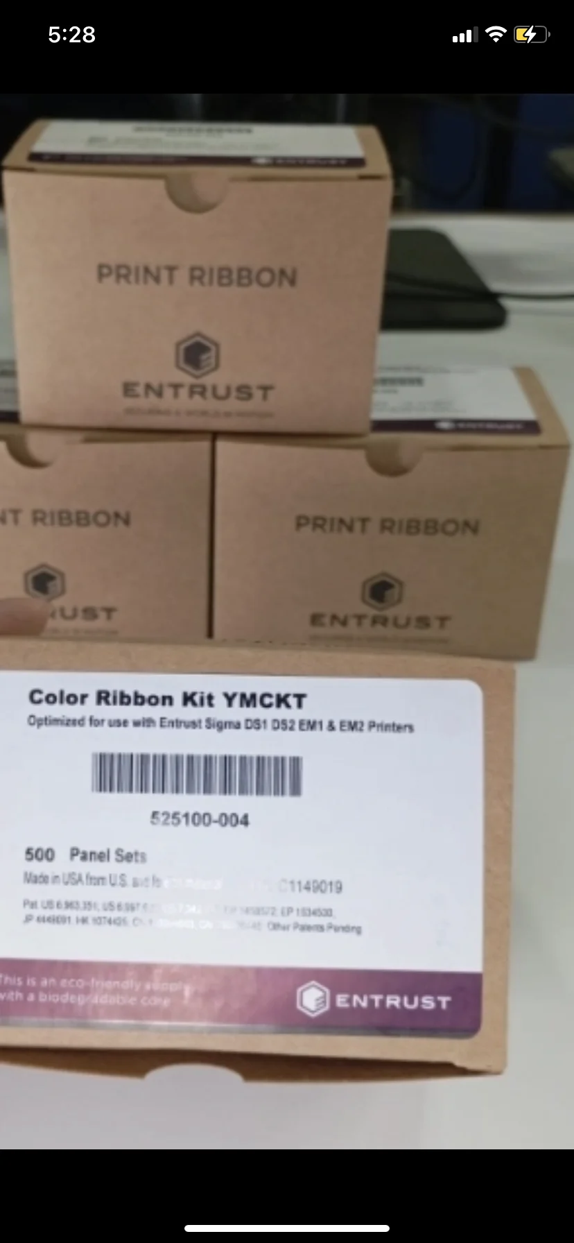 525100-004  500Prints  The  Orignal  Color  Ribbon For   Entrust Sigma  EM/DS Series  Card Printers - Image 2