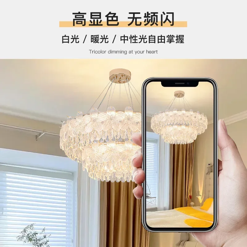 French Cream Style Living Room Chandelier Modern Minimalist High End Hall Main Light Bedroom Lamp Zhongshan Factory Direct