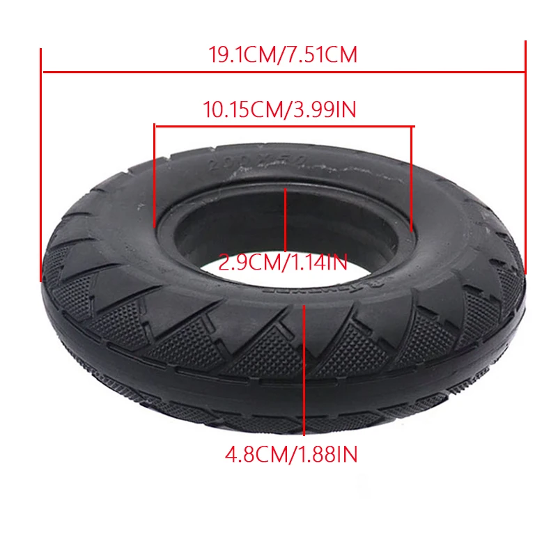 8In Scooter Solid Tire 200x50 Anti Explosion No Inflation Tyre High Elasticity Rubber Tubeless Tires Electric Kick Scooter Parts