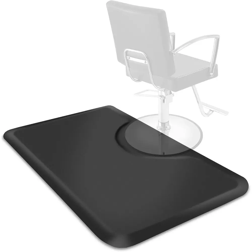 Anti-Fatigue Floor Mat for Barber Chairs - 7/8 Thick, Black