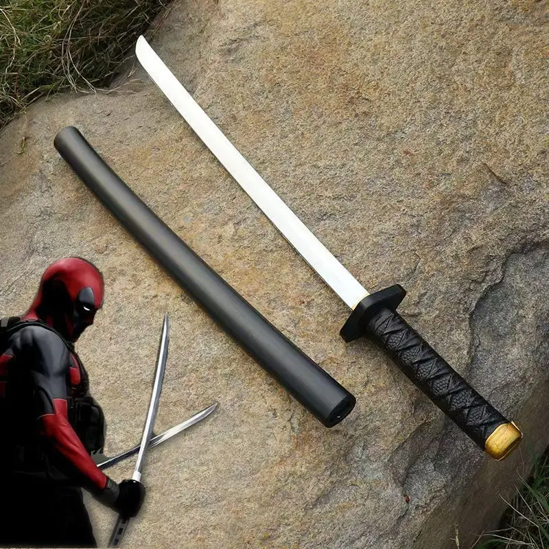 Nuevo 61cm Deadpool Cos Sets Katana Pu Anime Soul Figur espada cuchillo samurái espada Ninja accesorios de Cosplay arma para juguetes juveniles regalos