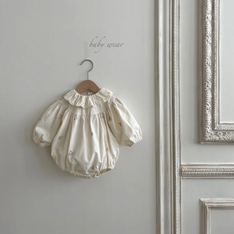 

UNITIM Kids Baby Girls Romper Flower Embroidery Newborn Girls One-piece Jumpsuits Spring Toddler Girls Bodysuits Overalls