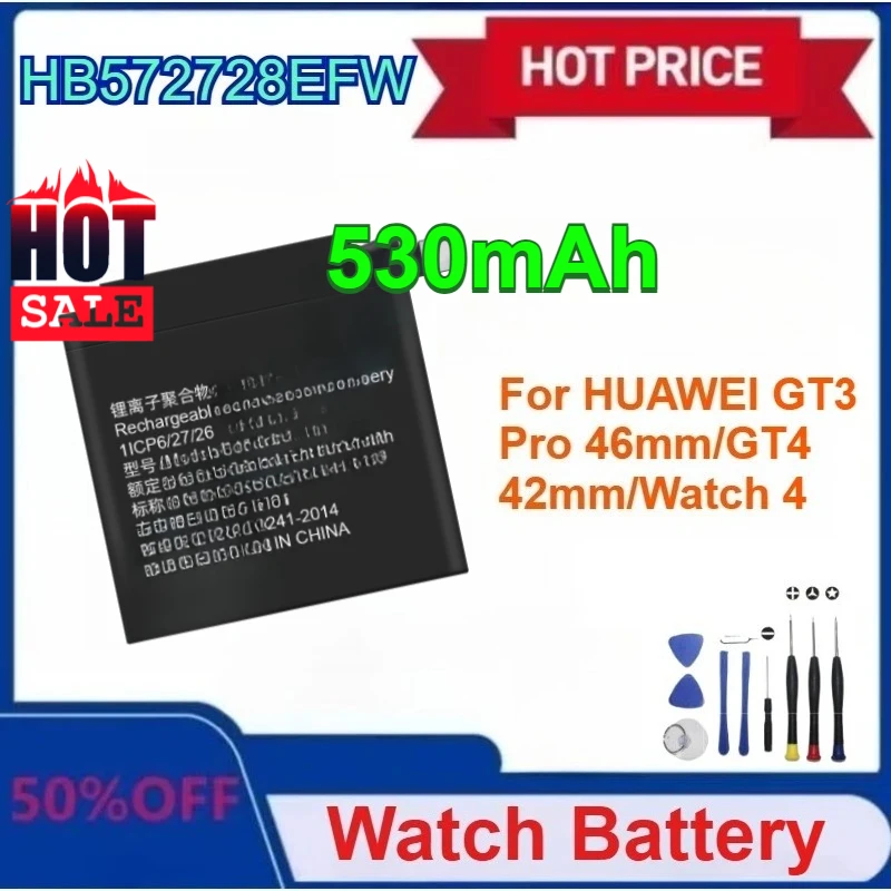 

New HB572728EFW for HUAWEI GT3 Pro 46mm GT3 PRO 46mm Battery for WATCH Ultimate Battery with Tools