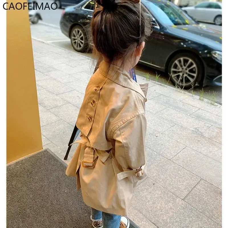 

2023 Fashion Baby Girl Boy Trench Jacket Infant Toddler Windbreak Coat Khaki Long Spring Autumn Child Dust Coat Clothes 1-10Y