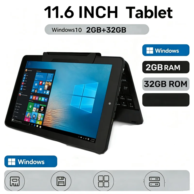 11.6인치, 2GB RAM, 64GB ROM, RCA9213, 윈도우 10 탑재 태블릿 PC, X5-Z3735F 쿼드 코어 프로세서(최대 1.44GHz), 1366 x 768 해상도, IPS 디스플레이, 듀얼 카메라, Wi-Fi 지원