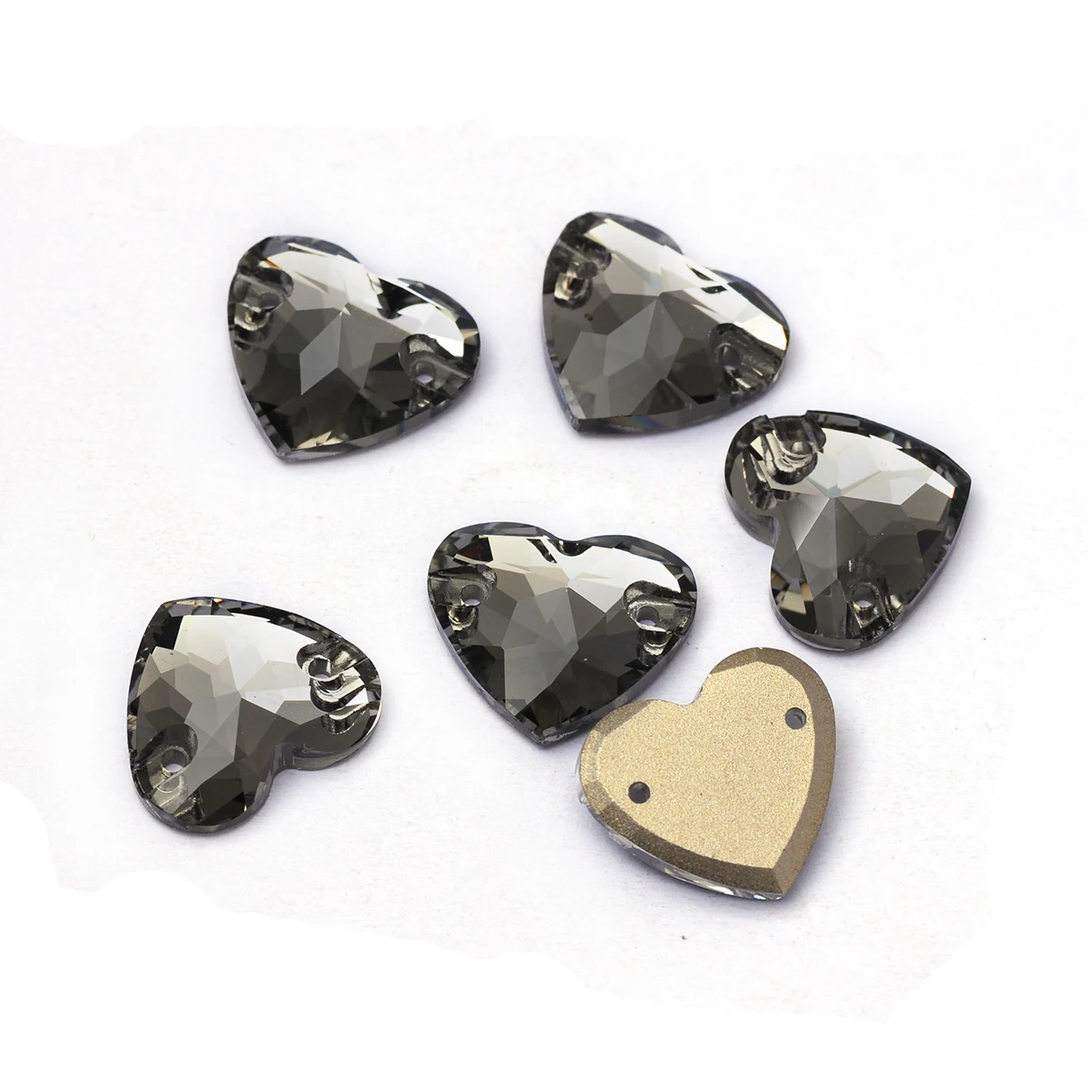 PUBRILE Schwarze Diamant-Applikationen mit aufgenähten Strasssteinen, Flache Kristallglassteine für DIY-Näharbeiten, Applikationen für Kleider, Kleidung und Taschen – Detail 14