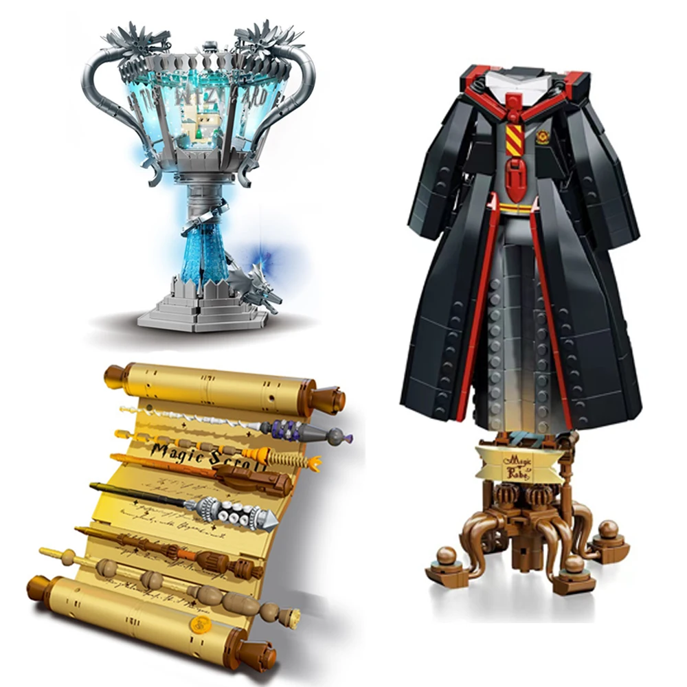 

Harry Potter Goblet of Fire Building Block Magic Scroll Magic Robe Figure Quidditch Model Assembled Bricks Toy for Kids Gift