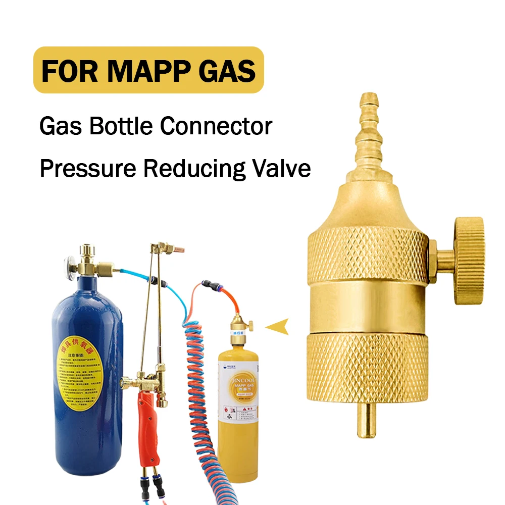 

Brass MAPP Gas Regulator with Barbed Fitting for 4-8mm Gas Hose High-Quality Mapp Gas Bottle Connector Pressure Control Valve