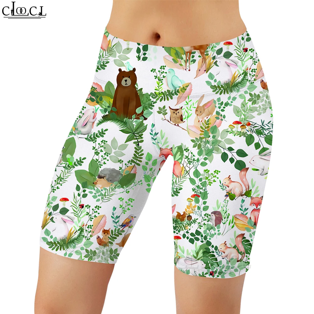 CLOOCL Casual Frauen Enge Shorts Cartoon Welpen Muster 3D Gedruckt Leggings für Weibliche Gym Training Jogging Sexy Nahtlose Shorts