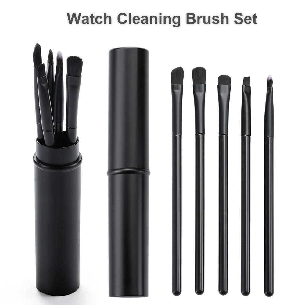 5Pcs/10Pcs Watch Cleaning Brush Set Multi‑Size Bristles Tool Kit for Mechanical Watches Repair Movement Dust Removal Accessories